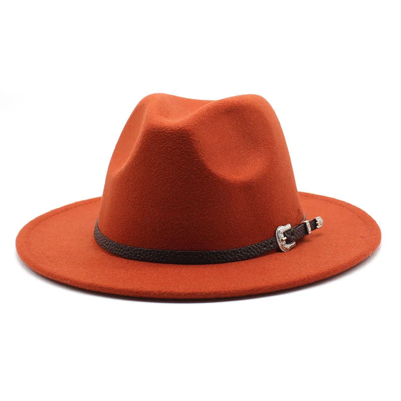 British Style Felt Jazz Fedora Hat 59-61CM Size Panama Trilby Hats for Women Men Gentleman Wedding Party Hat