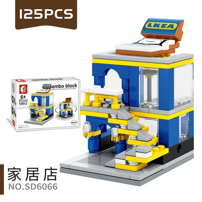 Mini House Building Blocks City Store Street View Snack Street Figures Children's Toys Boys and Girls Gifts Compatible With Lego
