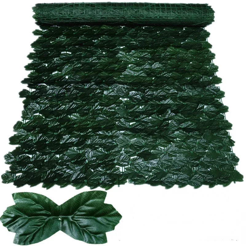 For Home Outdoor Garden Balcony Decoration Fake Plant Artificial Ivy Hedge Green Leaf Fence Board Artificial Privacy Fence