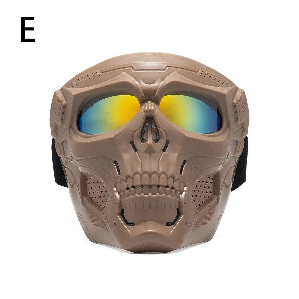 Creative Skull Motorcycle Riding Mask Retro Harley Mask Windproof Dustproof Face Mask Outdoor Goggles Adjustable Elastic Band