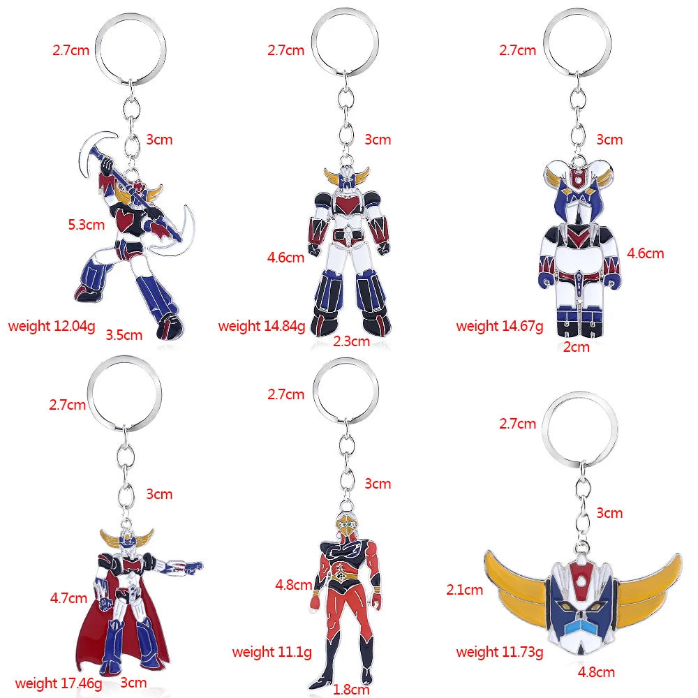 Anime Mazinger Z Keychain UFO Robot Bombardier Logo Keychain for Men Car Keychain Jewelry Accessories Gifts