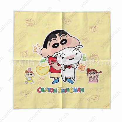 Crayon Shin-chan Birthday Party Disposable Paper plate Cake Topper Hanging Flag Crayon Shin-chan Balloon Birthday Decorations
