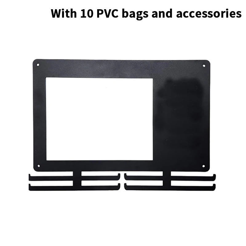 1Pc Metal Wrought Iron Medal Hook Rack - Wall Mounted Square Display Stand, Numbered Multifunctional Cloth Hanger Wall Decor