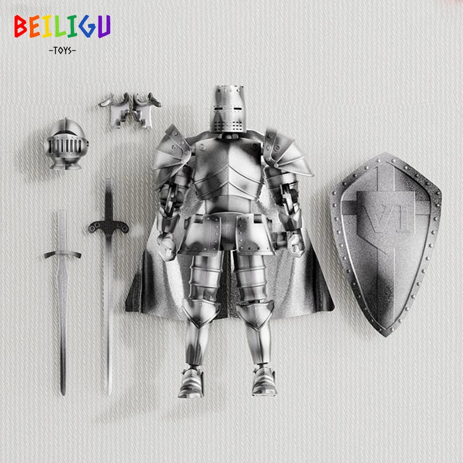 Europe Medieval Knight Multi-Joint Movable Action Figures Warrior Robot Sword Shield Assembly Toy Collection Model Holiday Gift