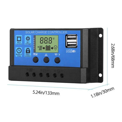 Solar Charge solar panel Controller 10A to 60A LCD Display Dual USB Auto Regulator for Solar Panel Battery System Charging