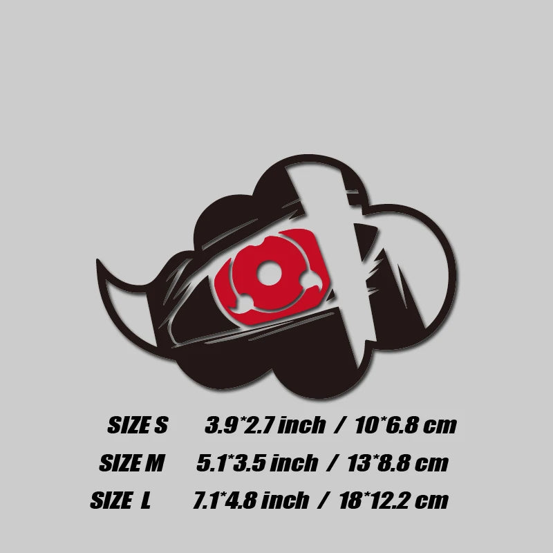 Sharingan under the Akatsuki auspicious clouds decal，for anime fans,creative&fashion decal with high quality!