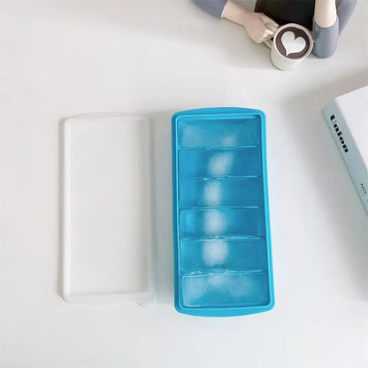 Silicone Ice Mold A box Of Six Bars With A Lid Ice Tray Home Long Tumbler Kitchen Ice Model Juice Mixers Ice-cream Use Dessert