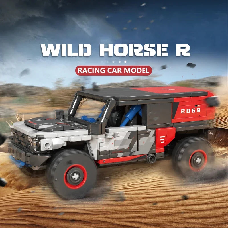 438PCS Off Road Rally Car Building Blocks City SUV Racing Vehicle Model MOC Bricks Educational Puzzle DIY Toys Holiday Gifts
