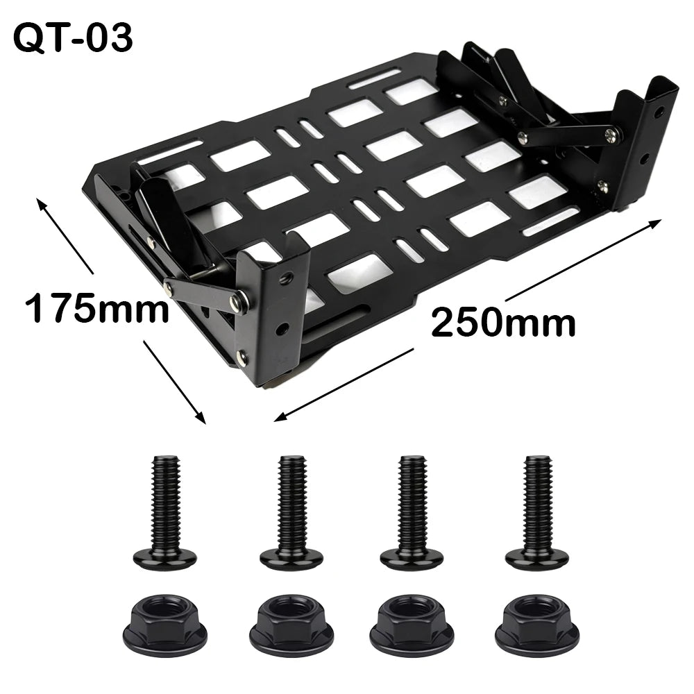 Universal Motorcycle Foldable Molle Side Panel For BMW Honda Yamaha KTM ADV Aluminum Luggage Box Storage Rack