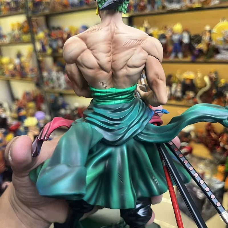 One Piece Roronoa Zoro 28cm Golden Mountain Draw Sword Gk Statue Anime Figure Collection Ornament Trendy Gift For Anime Fans