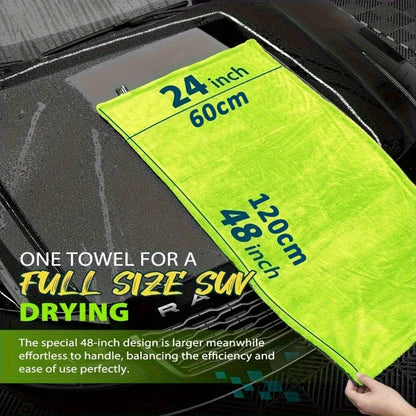 1000GSM Full-Size SUV Truck Drying Towel Double-Sided Microfiber, Twisted Yarn Technology, High Absorbency And Scratch-Resistant