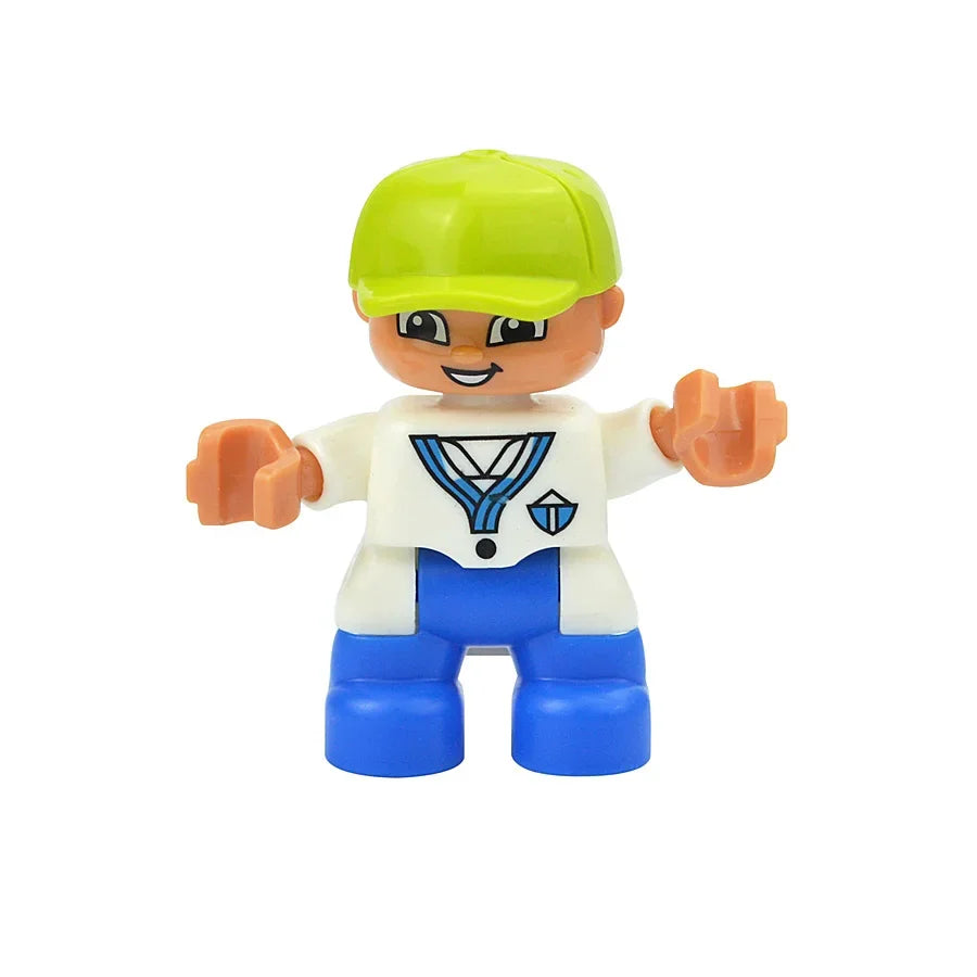 Figures Dolls Big Size Building Blocks Family Action Workers Doctor Police Farmer Compatible Large Bricks Duploes Kid Toys