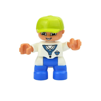 Figures Dolls Big Size Building Blocks Family Action Workers Doctor Police Farmer Compatible Large Bricks Duploes Kid Toys