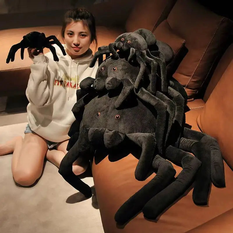 Black Spider Doll Plush Toy Handmade Doll Cartoon Anime Cute Pillow Cushion Home Decoration Children's Birthday Gift Toy
