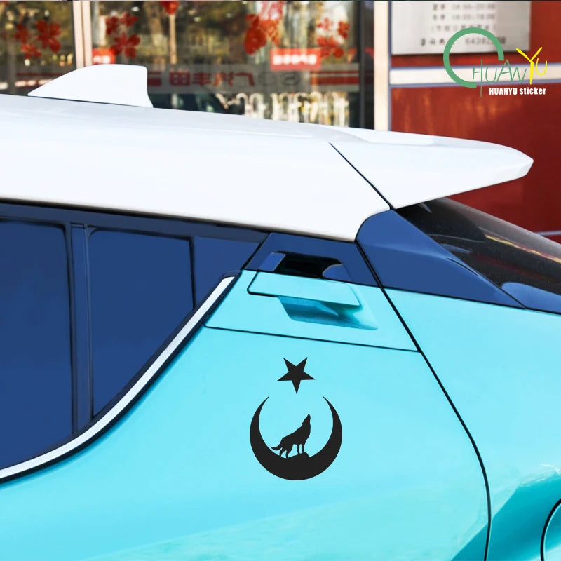 Interesting Wolf and Moon Star Great Turk Turkey Turkish Car Sticker Accessories Car Styling Decal Vinyl  PVC