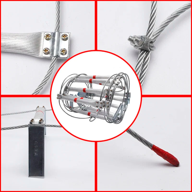 Durable3M Soft Rope Ladder Household Wire Rope Aluminum Alloy Rope Ladder Construction Operation Soft Ladder