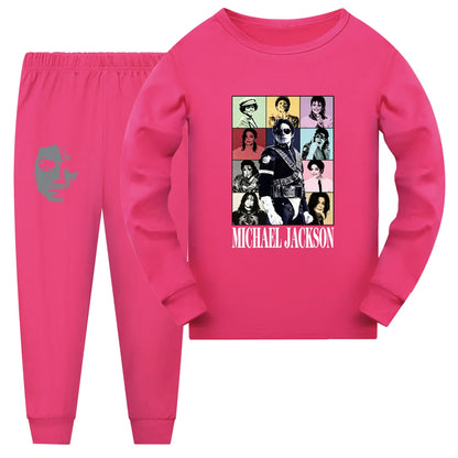 International celebrity children's short sleeved shorts and long sleeved Boy Girl Michael Jackson pajamas set