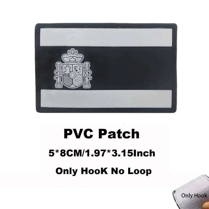 Russia,Poland,Germany,Italy,Spain,France Flags Emblem Military Backpack Badge,3D PVC Rubber Applique Tactical Patches with Hook