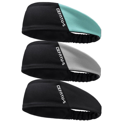 3pcs Color Blocked Sports Headband, Suitable for Both Men and Women, Yoga Headband, High Elasticity Headband, Sweat Absorbing
