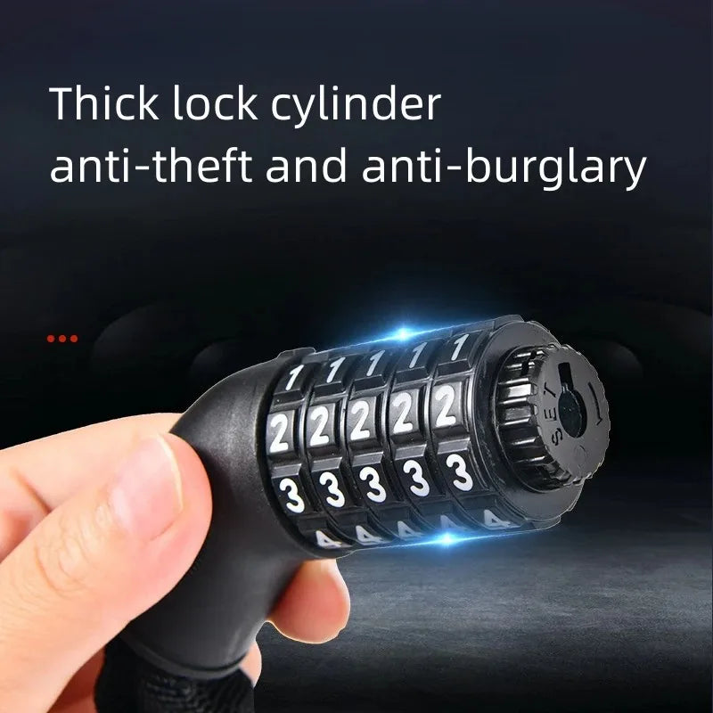 Motorcycle Chain Lock Electric Vehicle Anti-Theft 5 Digit Code Combination Security Lock Mount Bike Iron Chain Lock