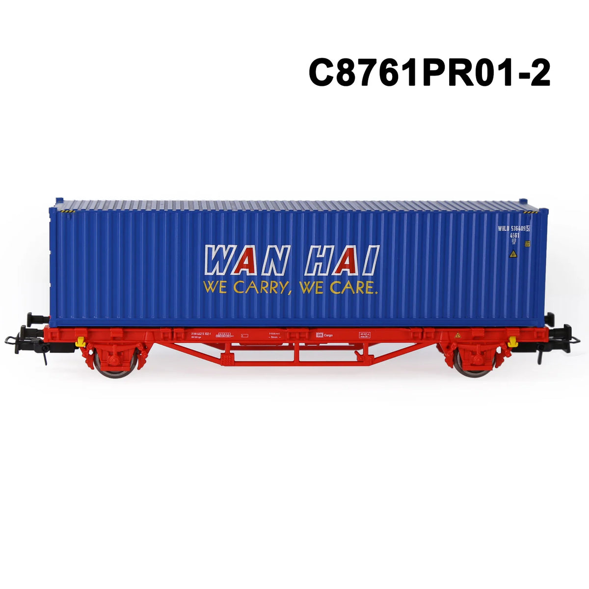 Evemodel Model Railway HO Scale 1:87 Flat Car with Container 20ft 40ft Shipping Cargo Box Lot C8761