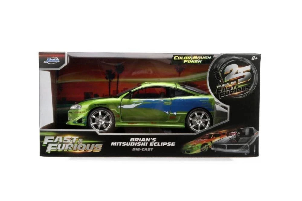Original Jada 1:24 Fast & Furious 25th Anniversary Edition Diecast Car Model Exquisite Interior Details Metal Vehicle Gifts Toys