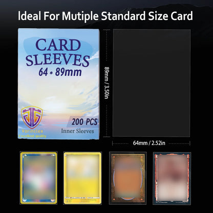 200 PCS Top Loading Board Game Card Sleeves Clear Inner Card Sleeves Perfect Fit MTG/YGO Game Cards Football Cards