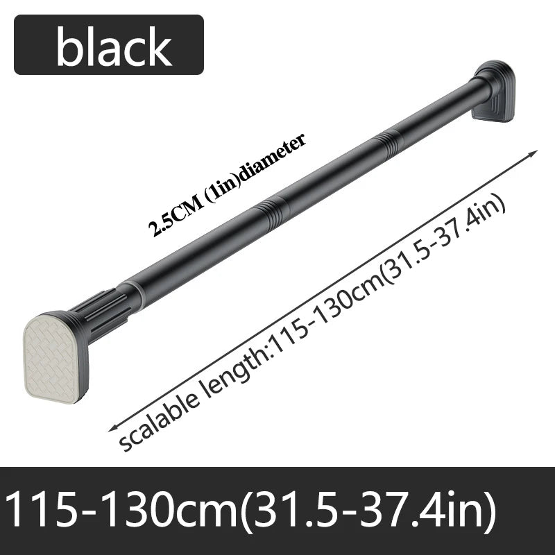 Adjustable Stainless Steel Shower Curtain Rod Clothes Drying Rack No-Drill Telescopic Pole for Laundry Room Bathroom