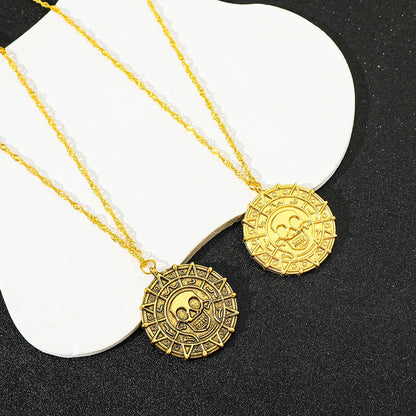 Pirates of the Caribbean Jack Sparrow Aztec Skeleton Skull Heads Toy Coin Medallion Cosplay Prop- Vintage Items