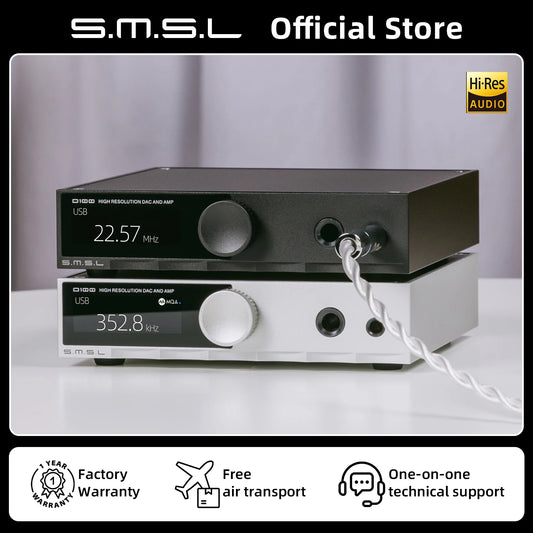SMSL D100 AUDIO DAC ES9081 USB MQA DSD512 XU316 32bit 768kHz True Balanced Support Active Speaker OPA1612A 6.35mm&4.4mm RCA