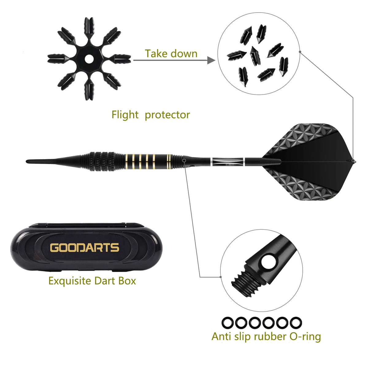 TRALOW 3/6/12PCS Professional Soft Tip Darts Set for Electronic Dartboard Darts Plastic Tip Multiple Dart Patterns To Choose