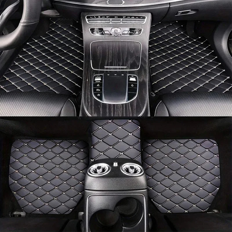 Universal 5Pcs Car Floor Mats PU Leather Waterproof Dust-Proof Auto Foot Pad Protector Pads Fashion Car Foot Pad