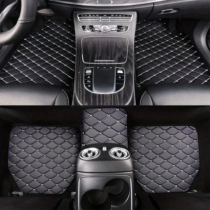 Universal 5Pcs Car Floor Mats PU Leather Waterproof Dust-Proof Auto Foot Pad Protector Pads Fashion Car Foot Pad