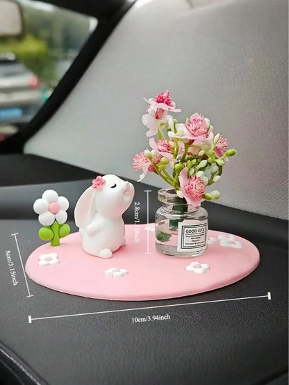 Cute Creative Daisy & Clover Pads | Mini Car & Desktop Ornaments | Perfect for Car Interior Decoration