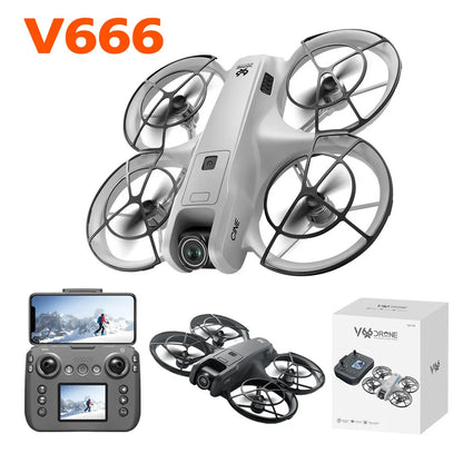 V666 Quadcopter Drone: 8K HD Camera, FPV, Brushless, Intelligent Obstacle Avoidance RC Toy