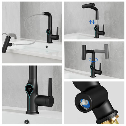 Multi Functional Waterfall Basin Faucet 4 Mode Mixer Tap Pull Out Nozzle Bathroom & kitchen Faucet Smart LED Display Sink Faucet