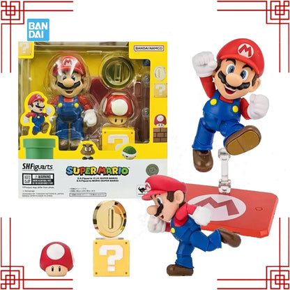 In Stock Bandai Super Mario Bros Model Kit Genuine SHF Mario Anime Action Figure Collection Finished Model Boy Toy Birthday Gift
