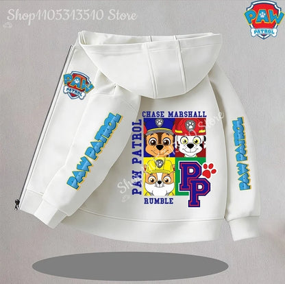 Paw Patrol Kids Thin Hooded Coats Anime Chase Zipper Sweatshirts Outwear Fashion Spring Fall Hoodies Sportwear Children Clothes