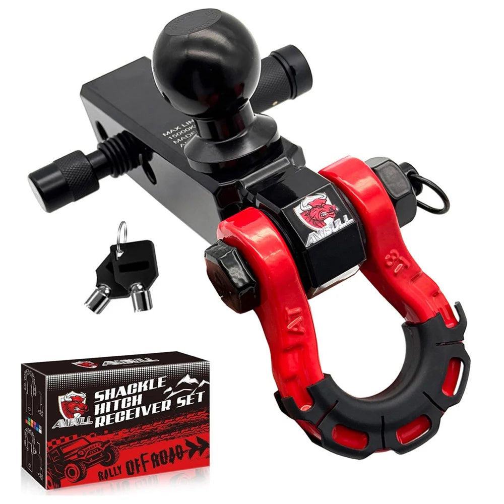 Trailer Hitch Receiver 3-Hole Trailer Hook 8T Tow Hook with Trailer Ball Mount with Fits for 2 inch Towing Kit for Trucks Jeeps