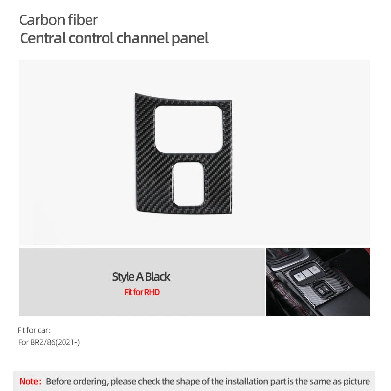 Real Carbon Fiber For Subaru BRZ/Toyota GR86 2021- Center Console Button Panel Trim Sticker Car Interior Tuning Accessories