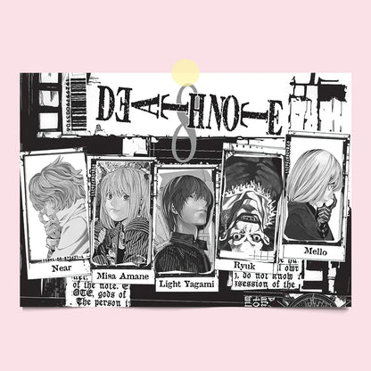 Japanese Comics Death Note Frameless Canvas Painting Poster Light Yagami Comics Peripheral Misa Amane Indoor Room Decoration