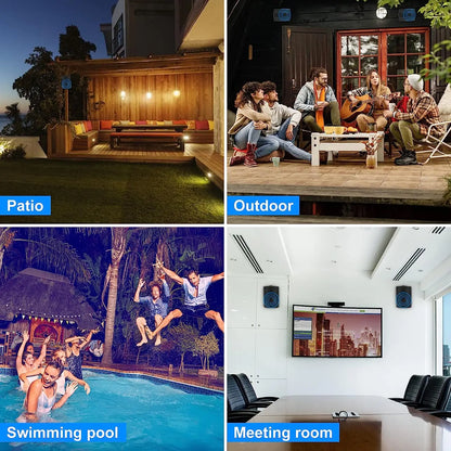 Herdio 5.25'' Outdoor Speakers Passive Wired 300W Patio Deck Speakers All Weather Wall Mount System For Garden Home 2PCS