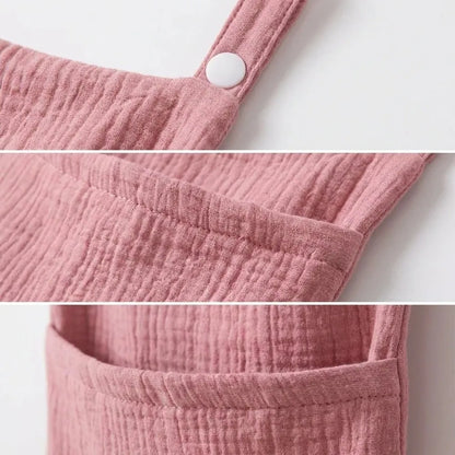 Pure Cotton Baby Crib Hanging Bag Large Capacity Solid Color Stroller Storage Bag Multifunctional 2 Pockets Diapers Organizer
