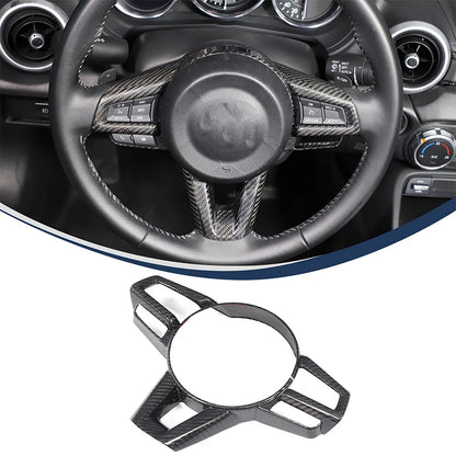 For Mazda MX-5 ND 2016-2024 Real Carbon Fiber Car Steering Wheel Decorative Frame Sticker Car Interior Accessories