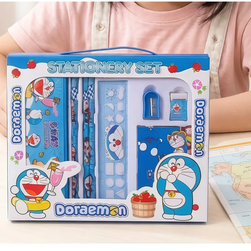 Doraemon Anime Merchandise Student Stationery 8Pcs Set Pencil Combination Primary School Student Learning Stationery Wholesale