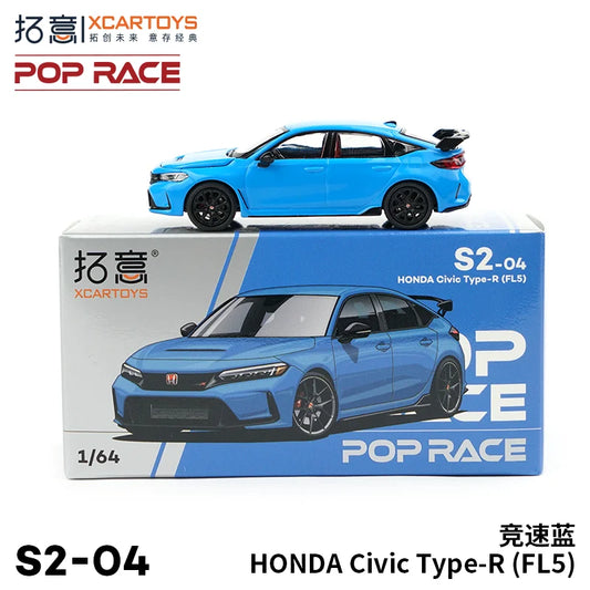XCARTOYS POPRACE 1/64 Alloy Car Model HONDA CiVic Type-R Exquisite Collectible Ornament Boy Toy Gift