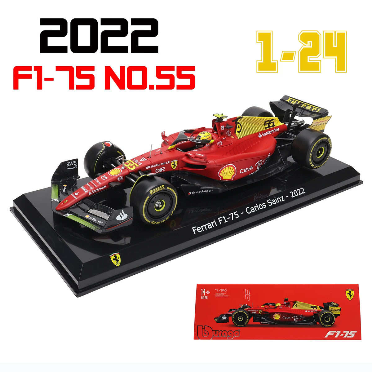 Bburago 1:24 2022~2025 F1 serie various style Mercedes-AMG W15 #44Hamilton #63George  Alloy Car Model Ferrari Red Bull McLaren