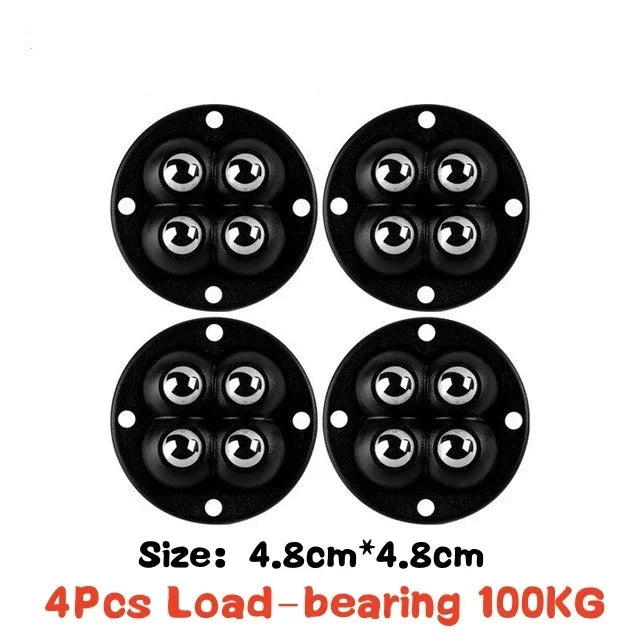 4Pcs Furniture Casters Wheels Heavy Duty Ball Pulley Self Adhesive Stainless Steel 360° Rotation Universal Wheel Load 20/200Kg