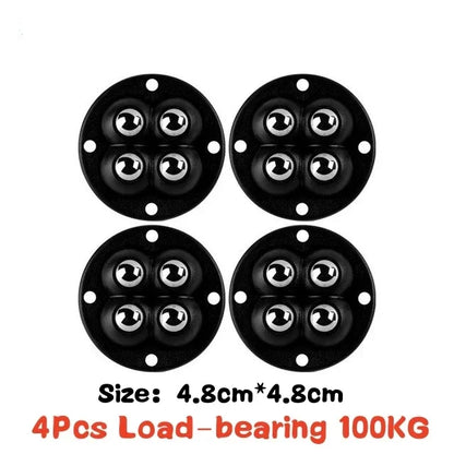 4Pcs Furniture Casters Wheels Heavy Duty Ball Pulley Self Adhesive Stainless Steel 360° Rotation Universal Wheel Load 20/200Kg
