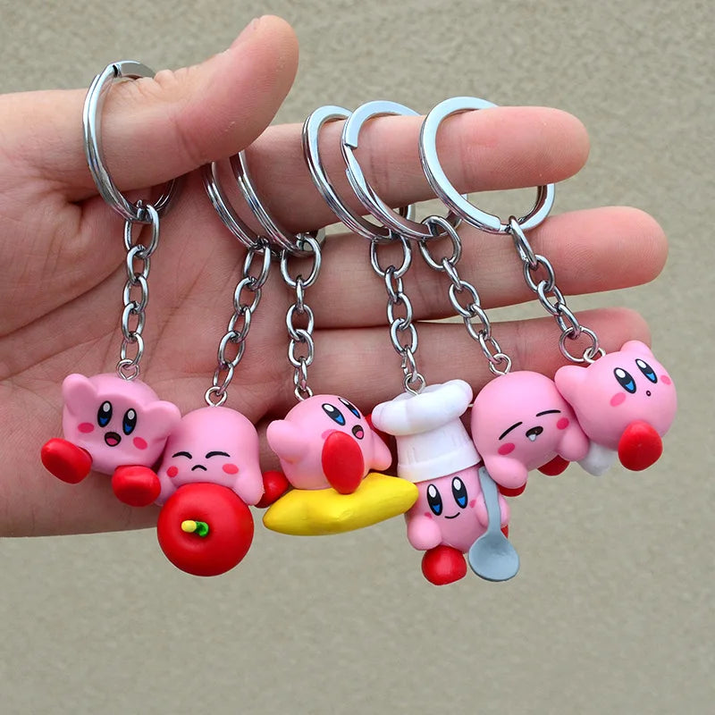 Anime 12 Models Super Cute Kawaii Kirby Figures Keychain Portable Popular Models Anime Perfect Child Gift Toys